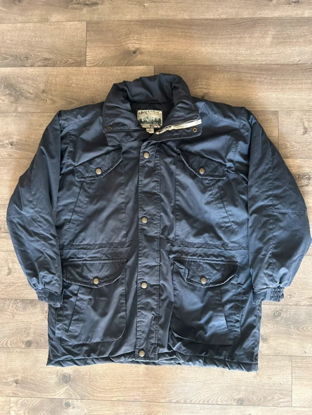 field & stream XL workwear hunting jacket navy blue utility outdoor jacket